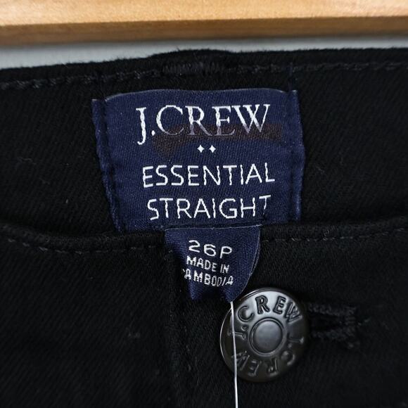 J. Crew Petite Essential Straight Jean All-day Stretch Black Size 26 Petite NWT - Picture 5 of 7